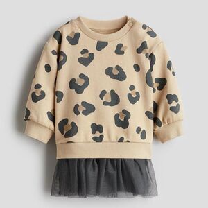 H&M Leopard Print Sweatshirt Dress Size 2T